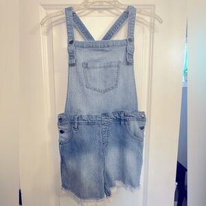 Cat and Jack Jean shorts overalls, lace detail on the shorts, size XL 14/16